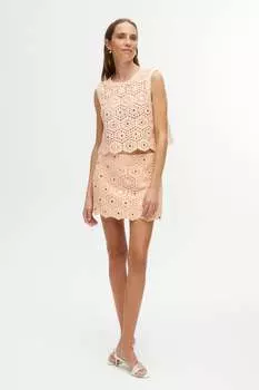 Вышитая мини-юбка Nocturne, цвет salmon