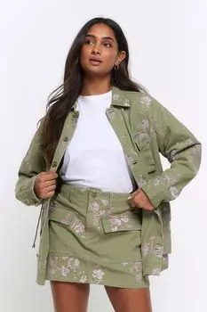 Вышитая мини-юбка в стиле карго River Island, хаки