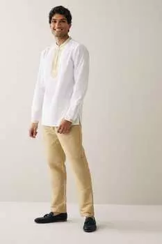 Вышитая мужская курта Next, белый