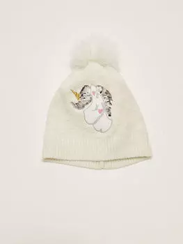 Вышитая плюшевая шапочка с помпоном для девочки LCW Accessories