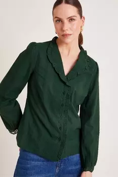 Вышитая рубашка Cora из 100% хлопка Monsoon, зеленый