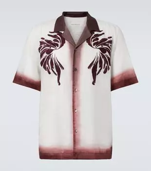 Вышитая рубашка для боулинга Dries Van Noten, бордовый