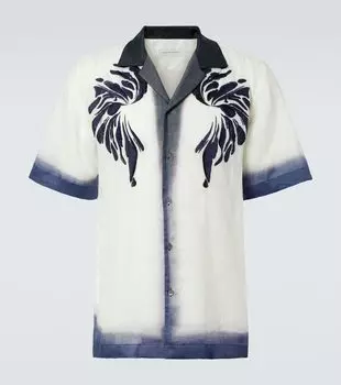 Вышитая рубашка для боулинга Dries Van Noten, темно-синий