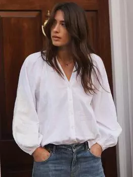 Вышитая рубашка джая NRBY, белый