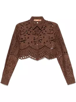 Вышитая рубашка Ermanno Scervino, коричневый