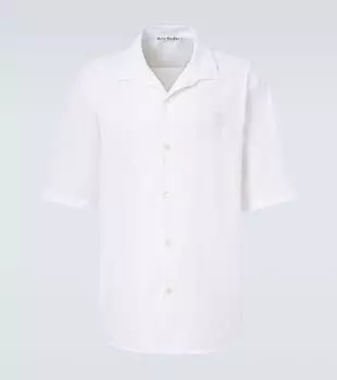 Вышитая рубашка из хлопкового поплина Acne Studios, белый