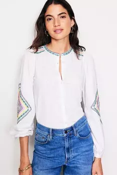 Вышитая рубашка Марина Boden, белый