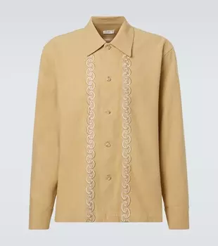 Вышитая рубашка-оверсайз Commas, серо-коричневый