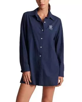 Вышитая рубашка-плащ Ralph Lauren, синий