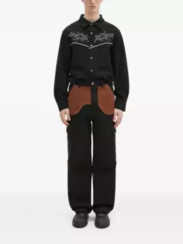 Вышитая рубашка с кокеткой Andersson Bell, черный