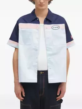 Вышитая рубашка с панелями ICECREAM, синий