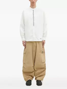 Вышитая рубашка с воротником-стойкой Neighborhood, белый