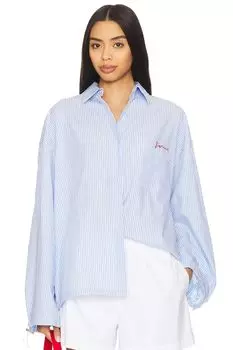 Вышитая рубашка с затягивающимся шнуром Fiorucci, light blue stripes