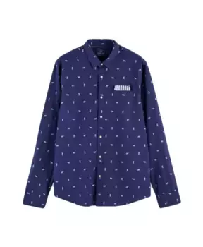 Вышитая рубашка Scotch & Soda, синий