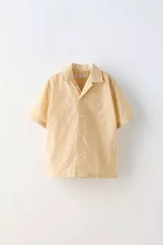 Вышитая рубашка ZARA, оранжевый