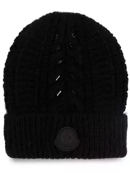 Вышитая шапка Moncler, черный