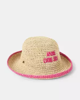 Вышитая шапка с текстом Tintoretto, цвет Buganvilla