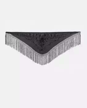 Вышитая шелковая шаль Nava, черный