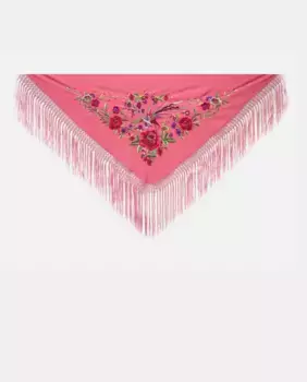 Вышитая шелковая шаль Nava, розовый