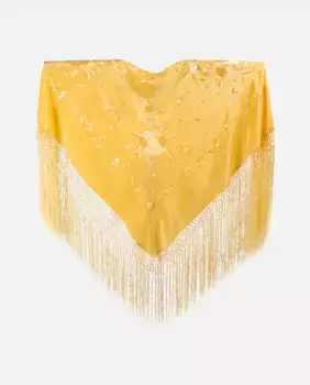 Вышитая шелковая шаль Nava, жёлтый