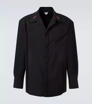Вышитая шерстяная рубашка Bottega Veneta, черный