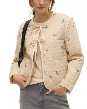 Вышитая стёганая куртка Vero Moda, коричневый/бежевый