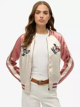 Вышитая суйкаджаном куртка - бомбер Superdry, цвет Rice White