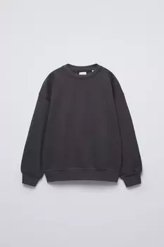 Вышитая толстовка ZARA, антрацитово-серый