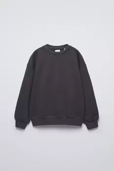 Вышитая толстовка ZARA, антрацитово-серый