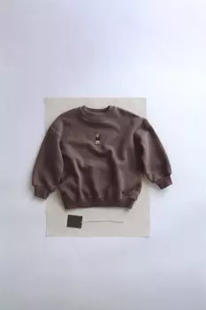 Вышитая толстовка ZARA, коричневый