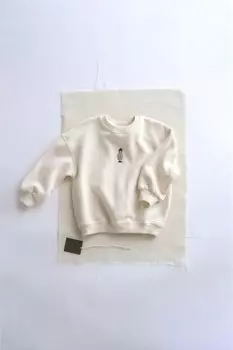 Вышитая толстовка ZARA, светло-бежевый
