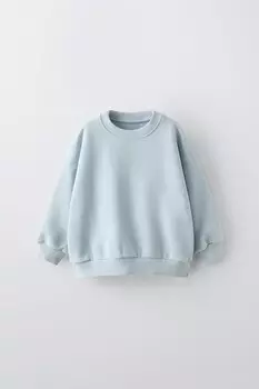 Вышитая толстовка ZARA, светло-голубой