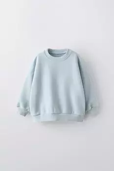 Вышитая толстовка ZARA, светло-голубой