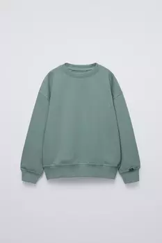 Вышитая толстовка ZARA, зеленый