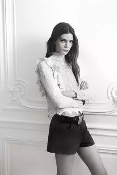 Вышитая тюлевая рубашка ZARA, белый