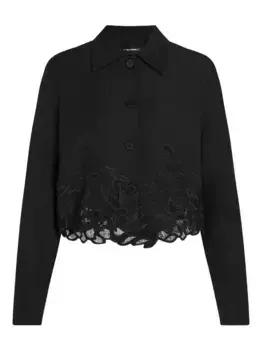 Вышитая укороченная куртка KARL LAGERFELD, черный