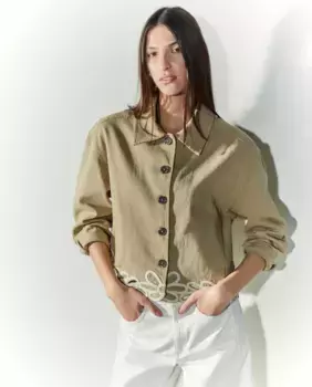 Вышитая женская куртка Tintoretto, оливковый