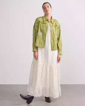 Вышитая женская куртка Yas, зеленый