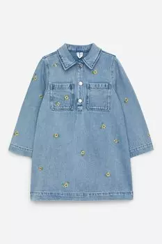 Вышитое джинсовое платье Arket, синий