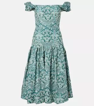 Вышитое хлопковое платье миди Siembra Agua by Agua Bendita, Ceiba