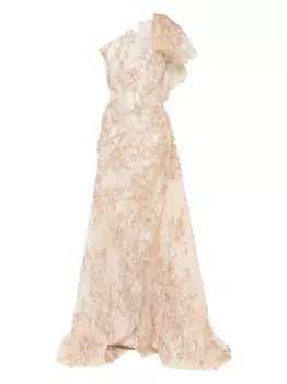 Вышитое макси-платье Saiid Kobeisy, золотой