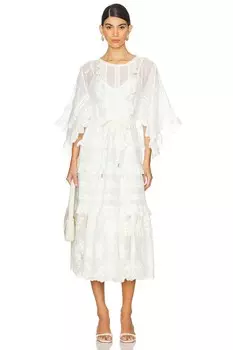 Вышитое миди-платье Acacia Zimmermann, ivory