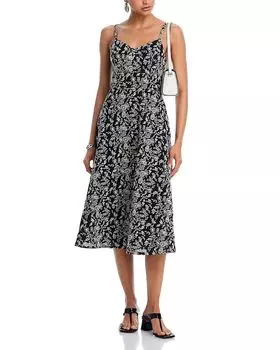 Вышитое миди-платье-майка - эксклюзив AQUA, черный