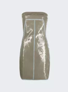 Вышитое платье-бюстье Rick Owens, цвет blue and dust