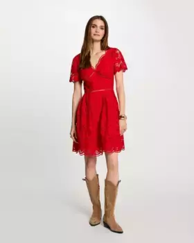 Вышитое платье-фигуристка Morgan, красный