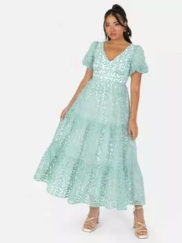 Вышитое платье миди Maya Deluxe, цвет Mint