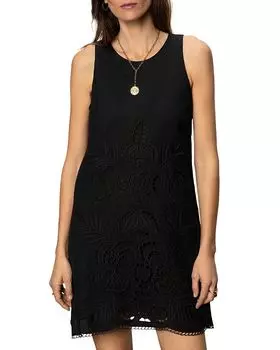 Вышитое платье-мини Blooms Sanctuary, черный