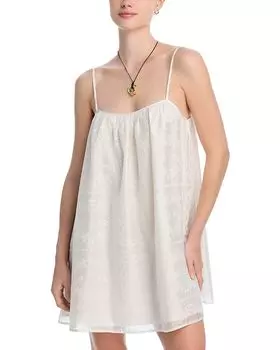 Вышитое платье-парео для купания - Exclusive AQUA, слоновая кость/кремовый