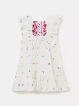 Вышитое платье с воланом Ovs, цвет white