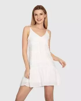 Вышитое платье «Солнечный полдень» Belle&Bloom, белый
